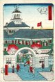 錦絵「東京三十六景 築地ホテル館」一枚 ■ 広重画　明治期