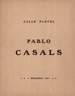 画像1:  [仏] パブロ・カザルス独奏会プログラム ■ 於サル・プレイエル（パリ）　1927年12月
