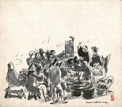 画像1: 川島理一郎肉筆水墨画