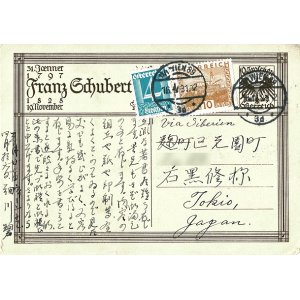 画像: 作曲家・細川碧自筆葉書 ■ 留学先のウィーンより石黒修宛　1931年