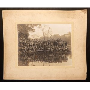 画像: 台紙付大判写真「青島攻囲軍凱旋各部隊長及陪賓」■ 於小石川後楽園　大正4年1月25日
