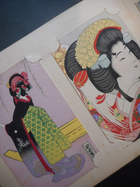 画像1: 歌舞伎と浄瑠璃に因む女の絵葉書　☆和紙木版手摺絵葉書96枚 ■ 森栄半雅洞　昭和10年
