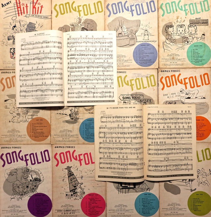 画像: ［英］米軍慰問用楽譜『SONG FOLIO』19冊＋『HIT KIT』3冊 ■ アメリカ刊　1952〜1957年頃